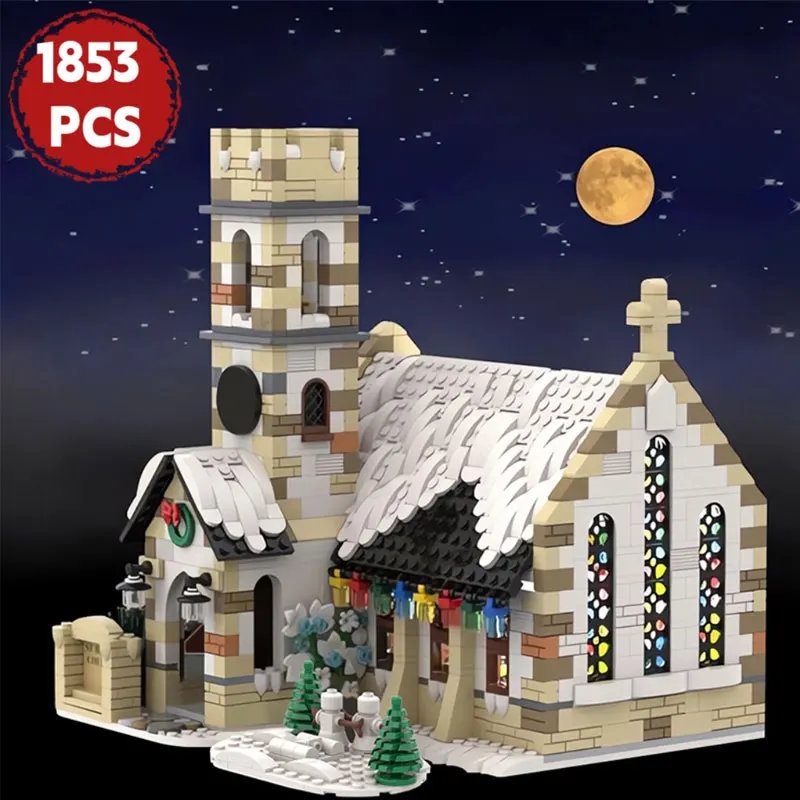 MOC City Architecture Winter Country Church Model Building Blocks Christmas Street View House MOC-147549 Bricks Toys Xmas Gifts
MOC City Architecture Winter Country Church Model Building Blocks Christmas Street View House MOC-147549 Bricks Toys Xmas Gifts