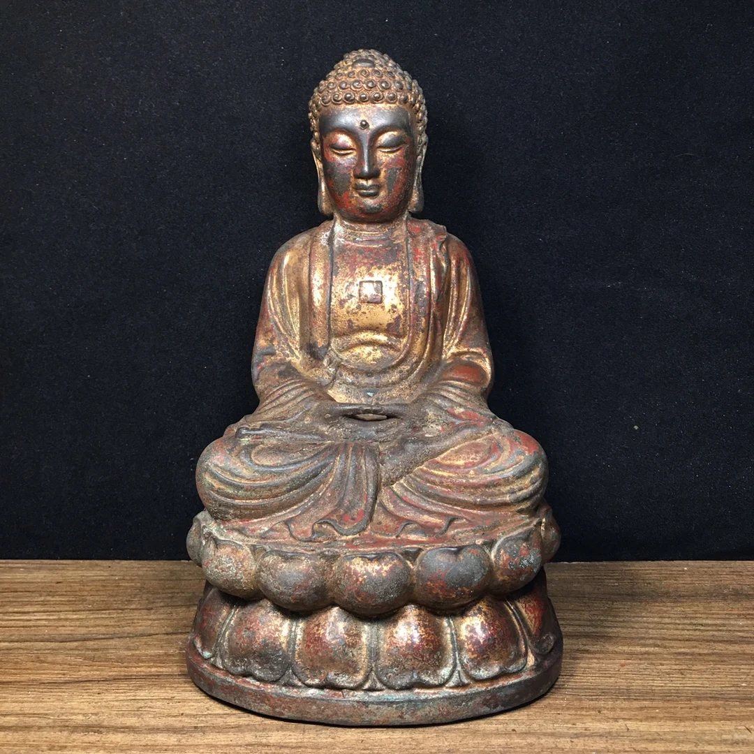9"Tibet Temple Collection Old Bronze Gilding Cinnabar Amitabha Sakyamuni Lotus Stage Sitting Buddha Worship Hall Town house
9"Tibet Temple Collection Old Bronze Gilding Cinnabar Amitabha Sakyamuni Lotus Stage Sitting Buddha Worship Hall Town house