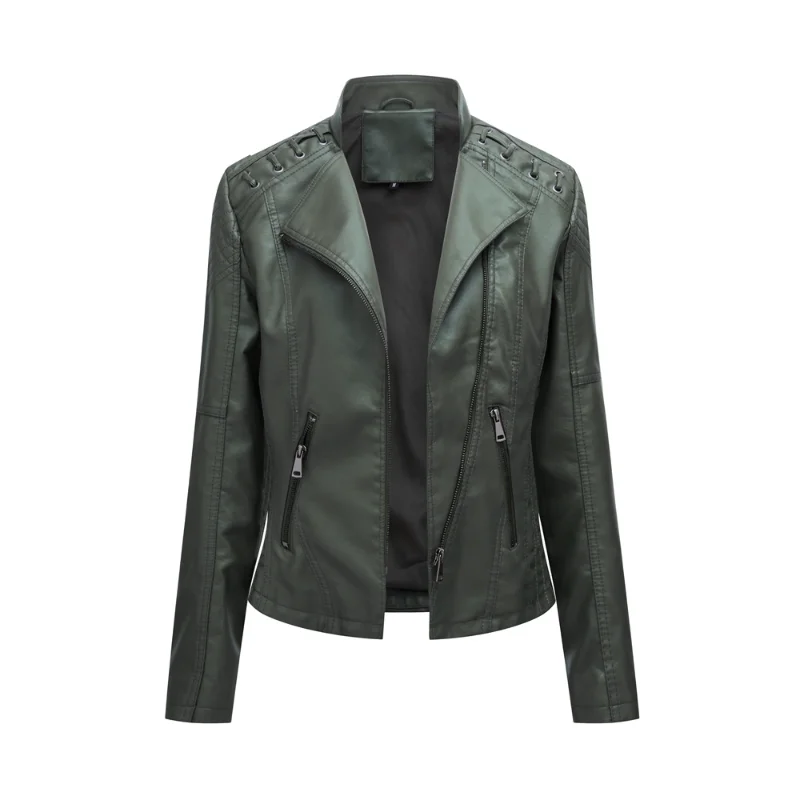 Spring and Autumn Short Jacket Slim Thin Leather Coat Ladies Motorcycle Suit Jacket Women
Spring and Autumn Short Jacket Slim Thin Leather Coat Ladies Motorcycle Suit Jacket Women