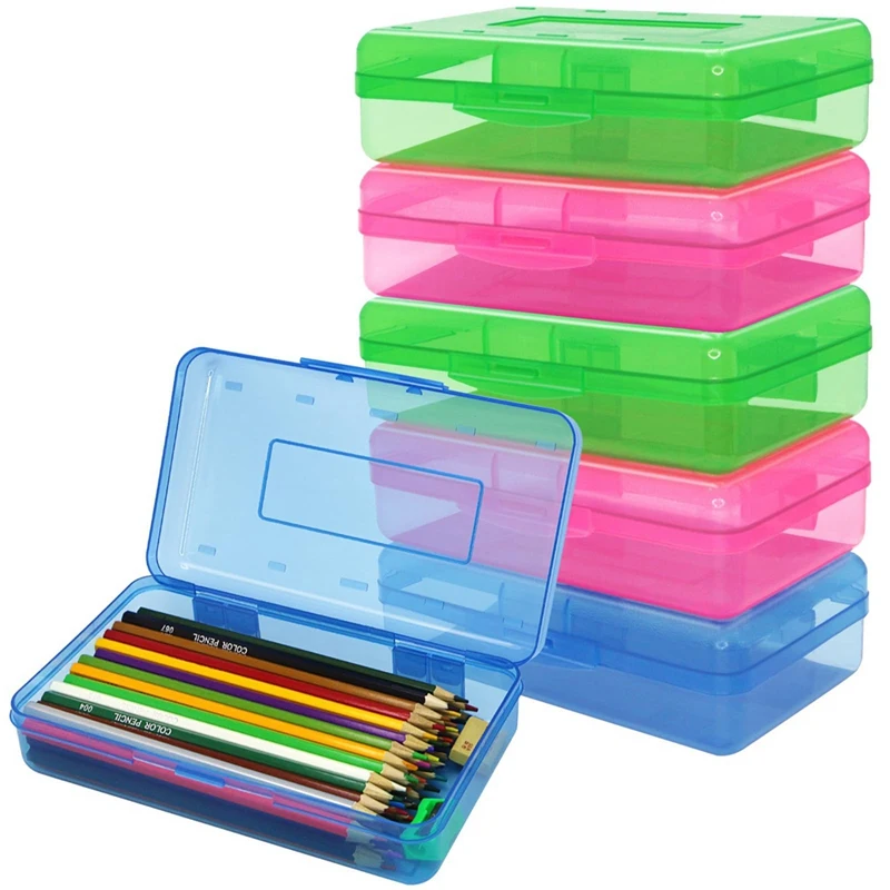 6 Pack Assorted Colors Plastic Pencil Boxes Case Bulk Bulk Capacity Pencil Box Clear Pencil Case With Lid Snap Closure
6 Pack Assorted Colors Plastic Pencil Boxes Case Bulk Bulk Capacity Pencil Box Clear Pencil Case With Lid Snap Closure