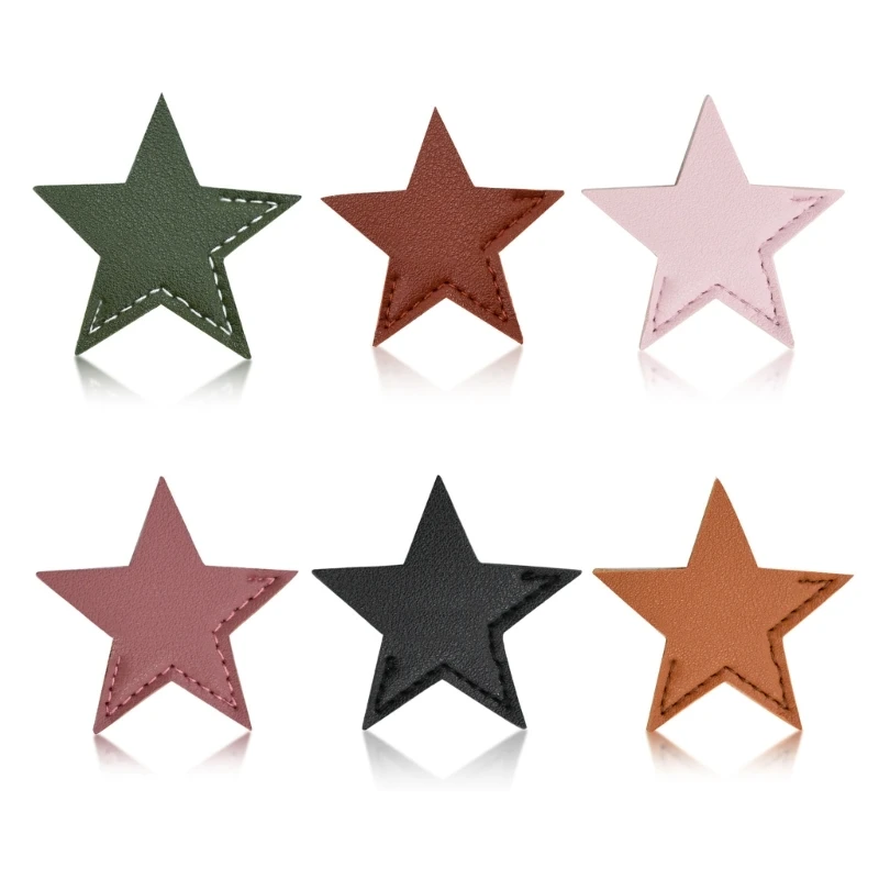

6 шт. кожаные угловые закладки в форме звезды, подарок для читателей, любителей книг N58E