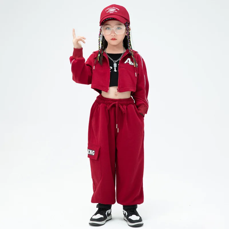 Kids Hip Hop Street Dance Costume Wine Red Long Sleeve Top Loose Pants for Girls Clothes Teenage Group Jazz Show Stage Outfits
Kids Hip Hop Street Dance Costume Wine Red Long Sleeve Top Loose Pants for Girls Clothes Teenage Group Jazz Show Stage Outfits