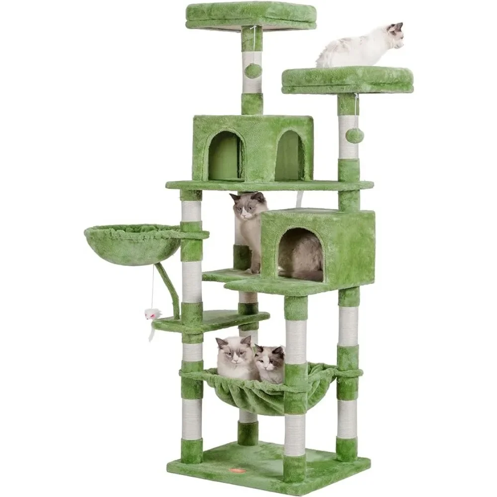 

Scraper for Cats Scratcher 70 Inches Tall Cat Tower Condo With Toy for Indoor Large Cats Green HCT032GR Beds and Furniture Toys