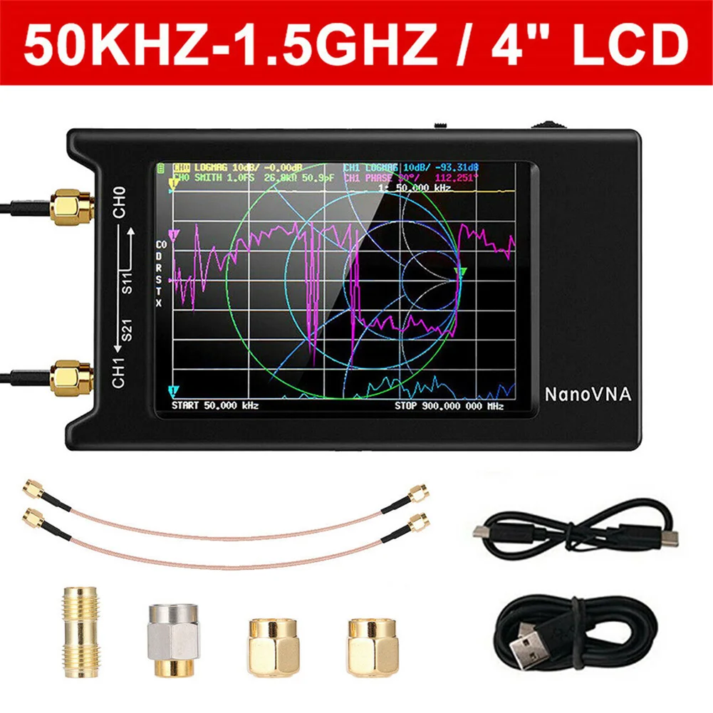 50KHz-1.5GHz NanoVNA-H Vector Network Antenna Analyzer TFT M F HF VHF UHF W/ Shell Supprt Nano VNA-H Tester
50KHz-1.5GHz NanoVNA-H Vector Network Antenna Analyzer TFT M F HF VHF UHF W/ Shell Supprt Nano VNA-H Tester