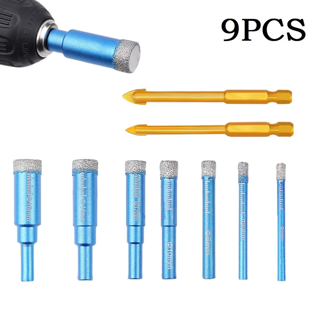 7pcs 5-16mm Hole Cutter Double-layer Brazed Diamond Dry Ceramic Tile Drill Bit Marble Granite Hole Opener With 6/8mm Drill Bit
7pcs 5-16mm Hole Cutter Double-layer Brazed Diamond Dry Ceramic Tile Drill Bit Marble Granite Hole Opener With 6/8mm Drill Bit