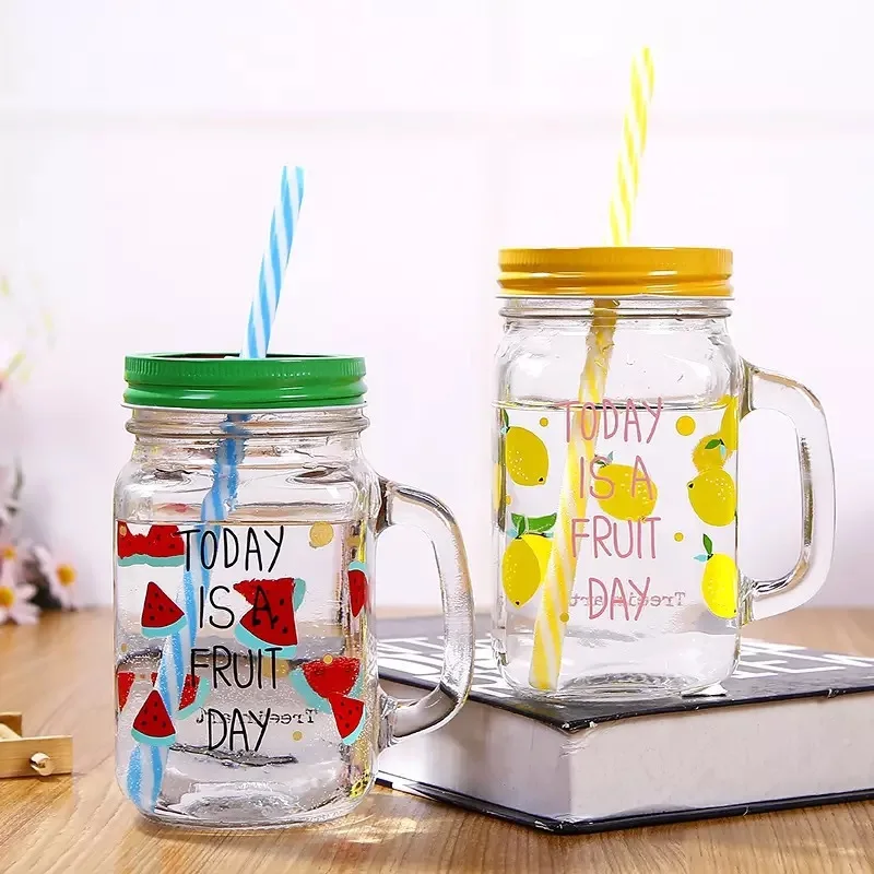1PC Glass Mason Jars 16 oz,Mason Jar with Handles,Lid and Straw,Fruit pattern Mason Jar Drinking Glasses,Ice Coffee,Tea,Smoothie
1PC Glass Mason Jars 16 oz,Mason Jar with Handles,Lid and Straw,Fruit pattern Mason Jar Drinking Glasses,Ice Coffee,Tea,Smoothie