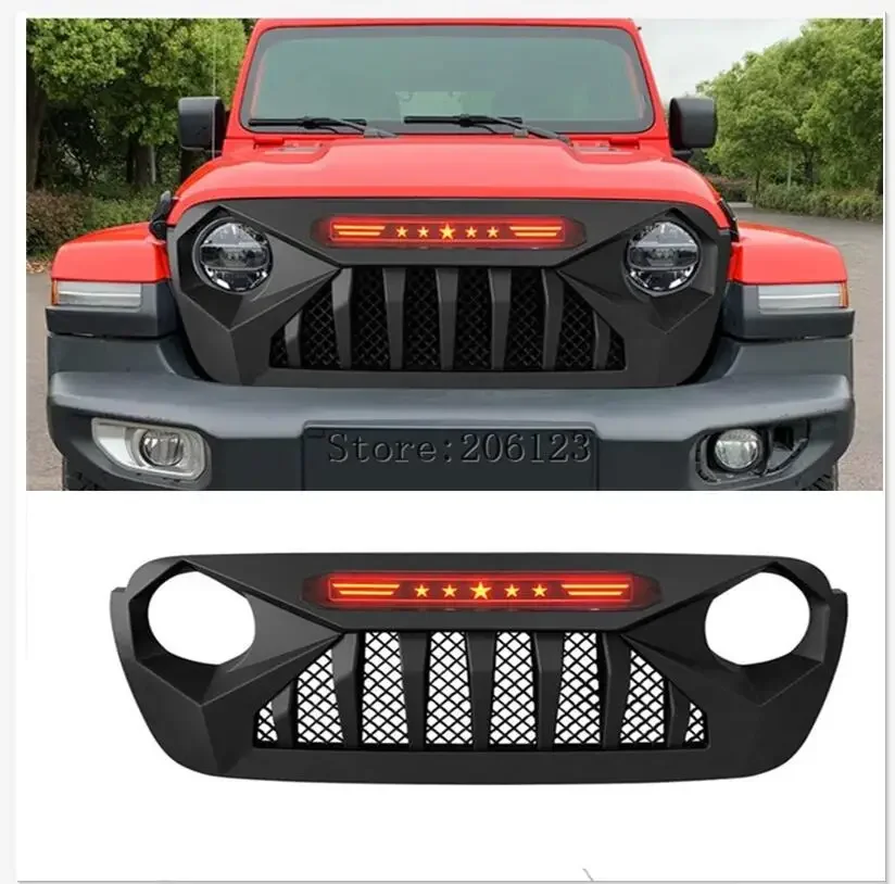 LED For Jeep Wrangler JL Car Front Bumper Racing Grill Grid Matt Black Exterior Parts 2018 2019 2020 2021 
LED For Jeep Wrangler JL Car Front Bumper Racing Grill Grid Matt Black Exterior Parts 2018 2019 2020 2021