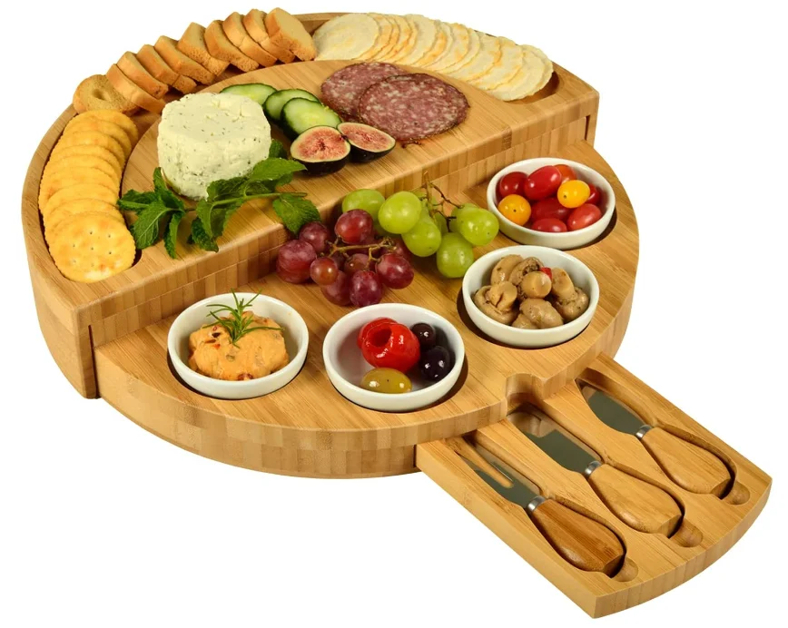Bamboo Cheese Board and Knife Set Deluxe Bamboo Cheese / Charcuterie Board with Accessories serving dishes sets plate
Bamboo Cheese Board and Knife Set Deluxe Bamboo Cheese / Charcuterie Board with Accessories serving dishes sets plate