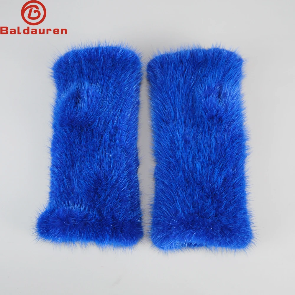 

2024 New Women Real Mink Fur Gloves Girls Real Knitted Mink Fur Fingerless Gloves Winter Strong Elasticity Real Mink Fur Mittens