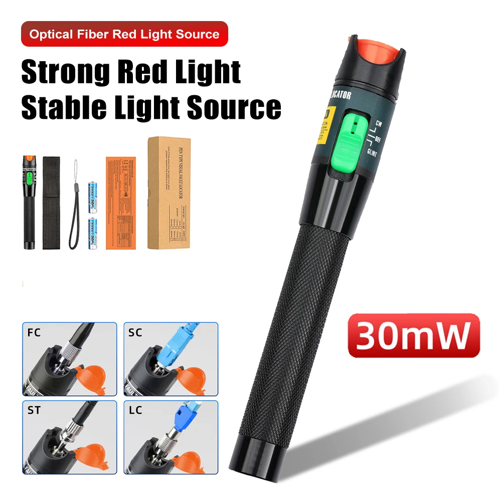 Visual Fault Locator 30MW Optical Fiber Cable Fault Tester VFL Pen Optical Fiber Red Light Source for CF ST SC 2.5mm Interface
Visual Fault Locator 30MW Optical Fiber Cable Fault Tester VFL Pen Optical Fiber Red Light Source for CF ST SC 2.5mm Interface