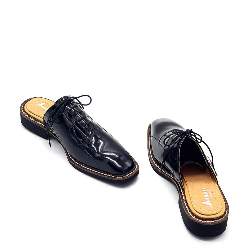 Spring and summer new bright leather bib lace up oxford slippers cow leather low heel fashion casual versatile men's slippers
Spring and summer new bright leather bib lace up oxford slippers cow leather low heel fashion casual versatile men's slippers