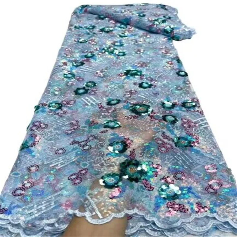 2023 Multicolored Elegant African Embroidery Beaded Lace Fabric Nigerian Sequins Lace Fabric For Wedding Party Blue
2023 Multicolored Elegant African Embroidery Beaded Lace Fabric Nigerian Sequins Lace Fabric For Wedding Party Blue