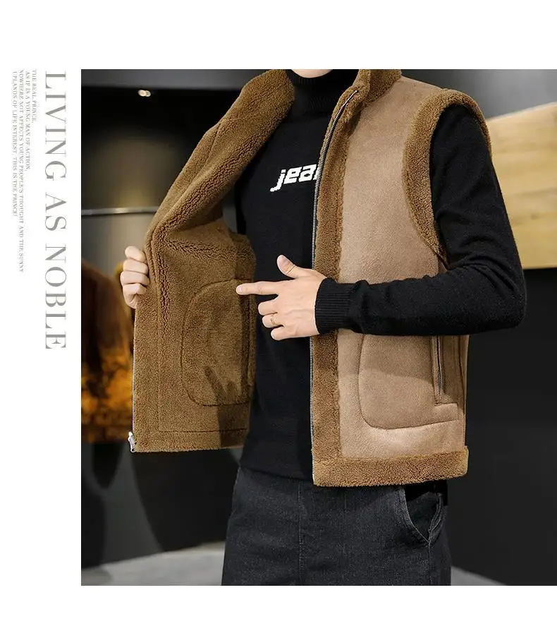 Winter New Lamb Wool Coat Warm Vest Men Fashion Casual Thicken Gilets Male Jacket Can Be Worn On Both Sides Sleeveless Waistcoat 8 Mallzona S78e71c77cdeb4d7ea045a752132b24a7b Winter New Lamb Wool Coat Warm Vest Men Fashion Casual Thicken Gilets Male Jacket Can Be Worn On Both Sides Sleeveless Waistcoat Mallzona