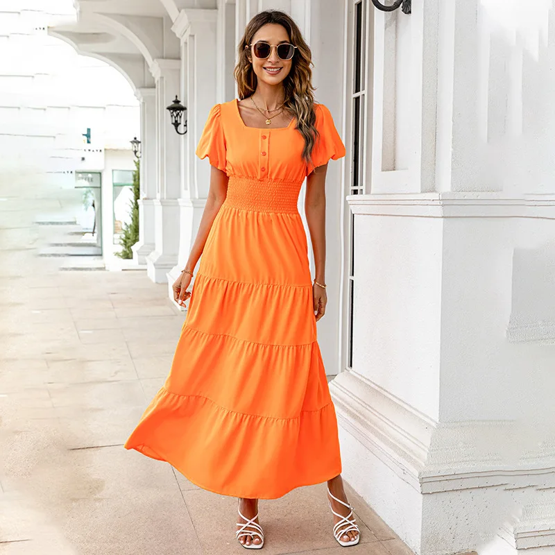 Fashion Square Neck Bubble Sleeve Long Dress Casual Beach Dress 2023 Spring Summer New Women's Summer Sun Dresses
Fashion Square Neck Bubble Sleeve Long Dress Casual Beach Dress 2023 Spring Summer New Women's Summer Sun Dresses