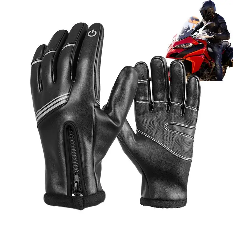 

Motorcycle Gloves Winter PU Leather Gloves For Cold Weather Waterproof Soft Cozy Dirt Bike Gloves Motorcycle Accessories