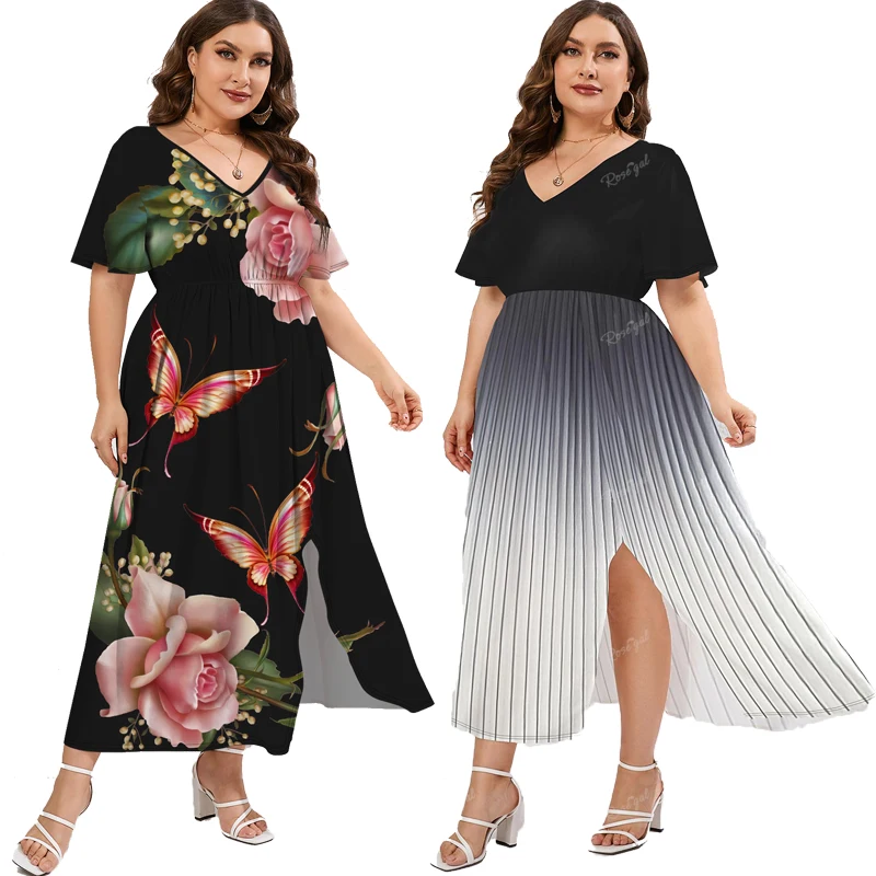 ROSEGAL Plus Size 3D Printed Split Dress Summer V-Neck High Waisted Striped Butterfly Flower Graph Ankle Length Dresses Vestidos
ROSEGAL Plus Size 3D Printed Split Dress Summer V-Neck High Waisted Striped Butterfly Flower Graph Ankle Length Dresses Vestidos