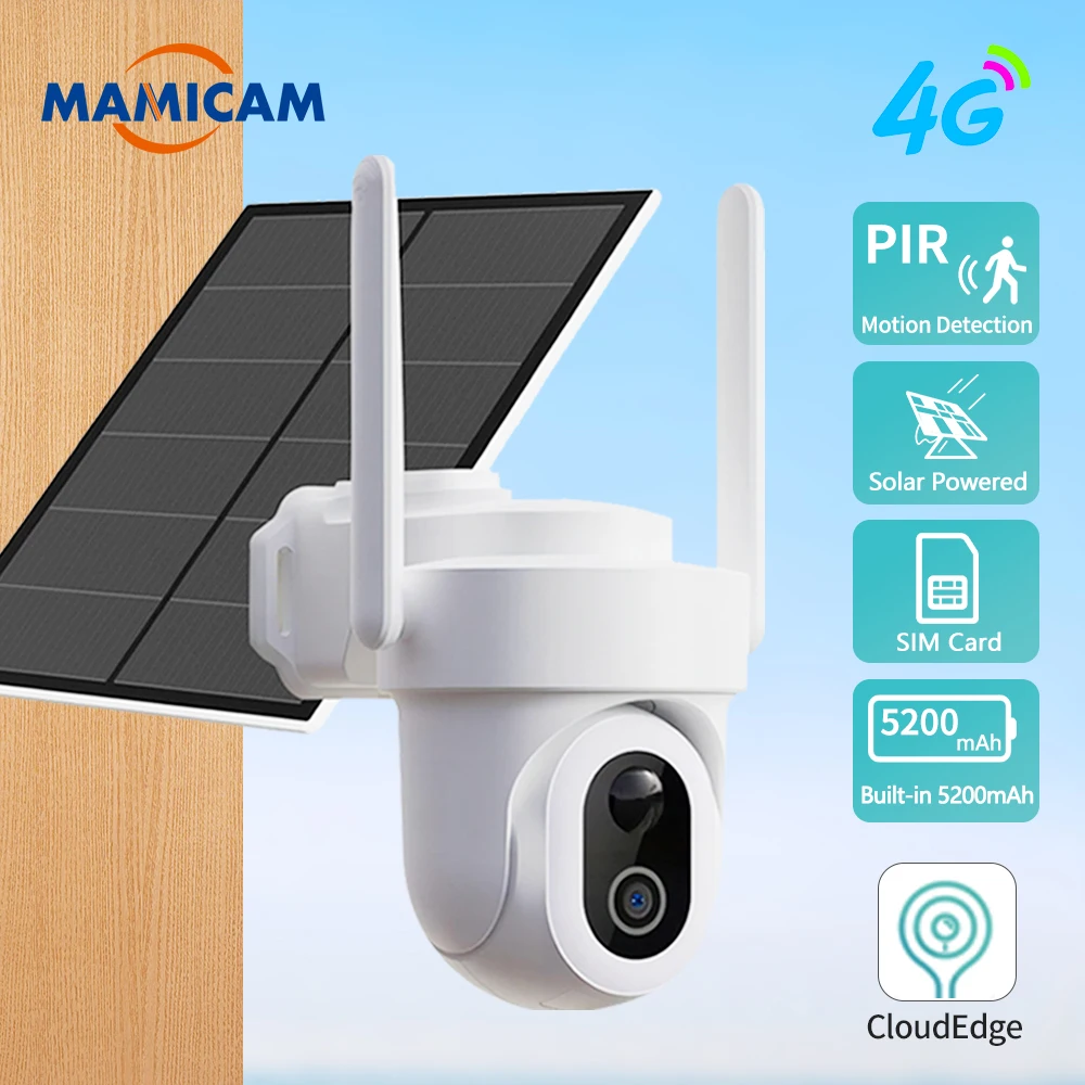 

3MP HD WiFi IP Camera Outdoors PTZ Wireless 4G Solar Panel Low Power Battery Powered CCTV Surveillance Cameras Motion Detection