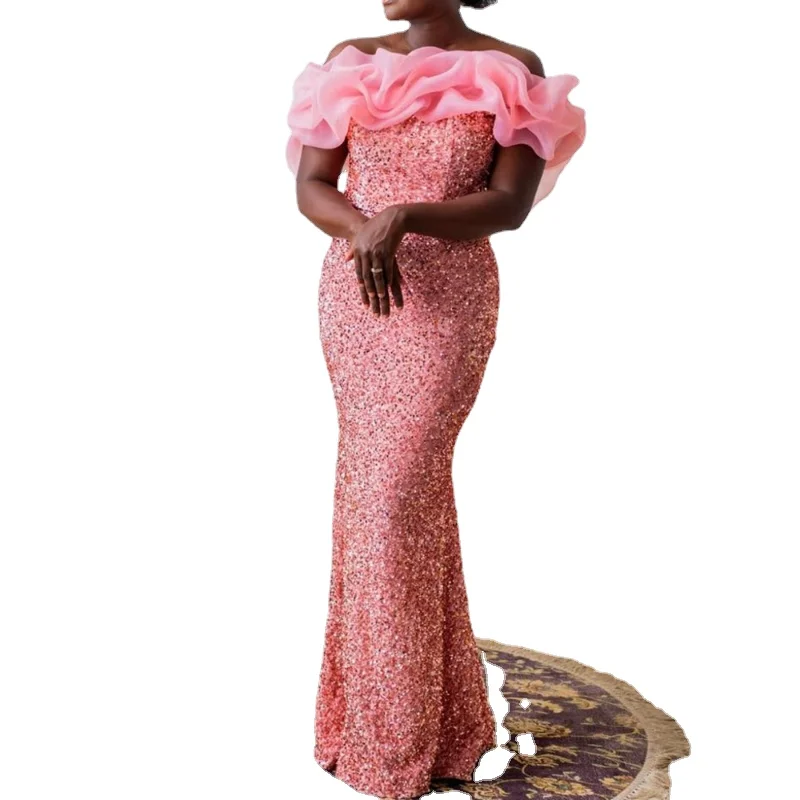 African Dresses For Women Sequin Pink Maxi Dresses Africa Clothing Muslim Long Dress High Quality Fashion African Dress For Lady
African Dresses For Women Sequin Pink Maxi Dresses Africa Clothing Muslim Long Dress High Quality Fashion African Dress For Lady