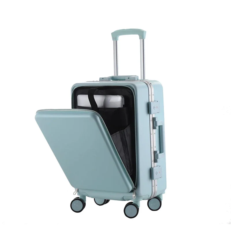 20 front open lid travel luggage aluminum frame fashion trolley suit female boarding box pull rod box Large capacity
20 front open lid travel luggage aluminum frame fashion trolley suit female boarding box pull rod box Large capacity