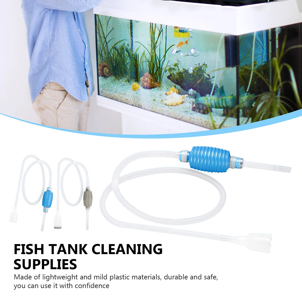 

1.5m Aquarium Water Changer Handheld Fish Tank Cleaner with Filter Grid Fish Tank Accessories for Water Changing Sand Cleaner