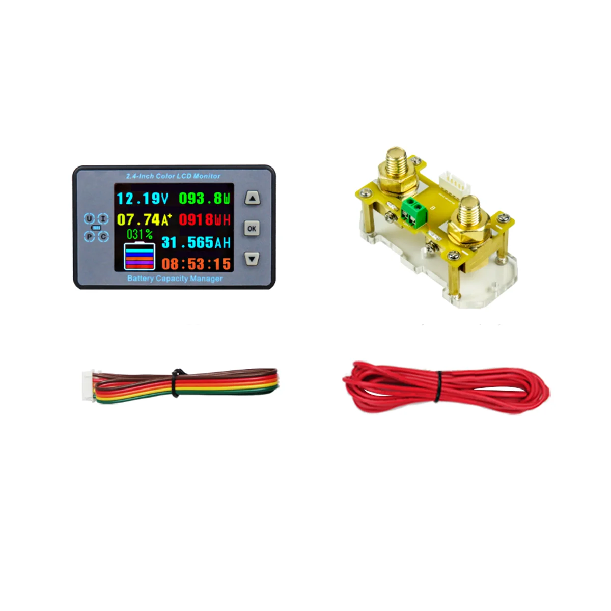VA9810 2.4 Inch Voltage Meter+100A Diverter with Base Coulometer Capacity Power Detector Monitor for Electric Vehicle/RV
VA9810 2.4 Inch Voltage Meter+100A Diverter with Base Coulometer Capacity Power Detector Monitor for Electric Vehicle/RV