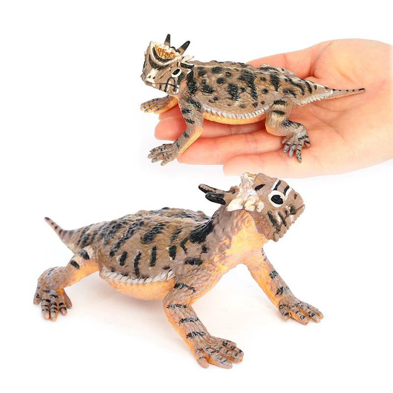 

Novelty Simulation Wild Lizard Reptile Solid Model Plastic Toys Horned Lizard Crowned Horned Lizard Weird Scary Children's Toys