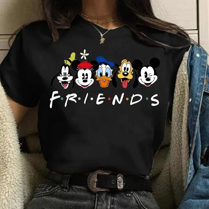 

Disney Family Vacation T Shirt Kawaii Mickey Minnie Donald Duck Daisy Print Fashion Clothes Casual Women T-shirt Camiseta Mujer