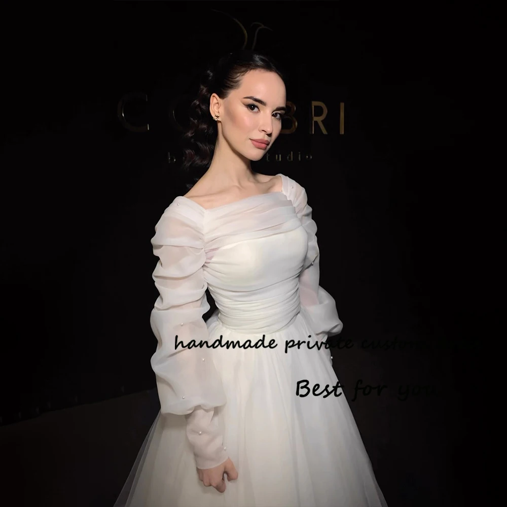 Ivory Organza Wedding Dresses Long Sleeve Square Neck A Line Bride Dress with Train A Line Princess Bridal Gown Lace Up Back
Ivory Organza Wedding Dresses Long Sleeve Square Neck A Line Bride Dress with Train A Line Princess Bridal Gown Lace Up Back