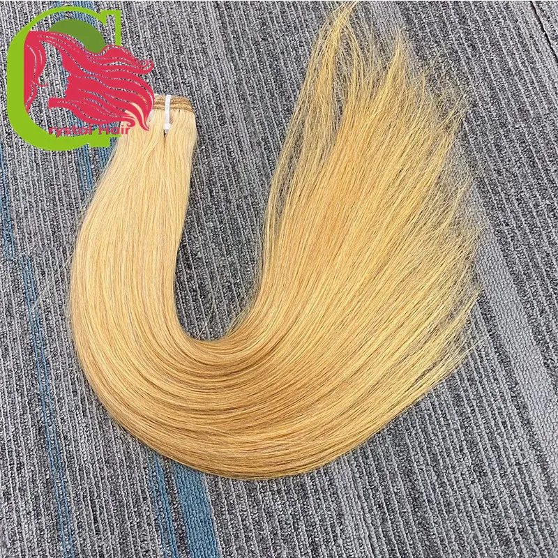 

Double Machine Weft Vietman Peruvian Straight Hair Bundles Honey Blonde Color 27 Human Extension Cuticle Aligned Raw Virgin Hair