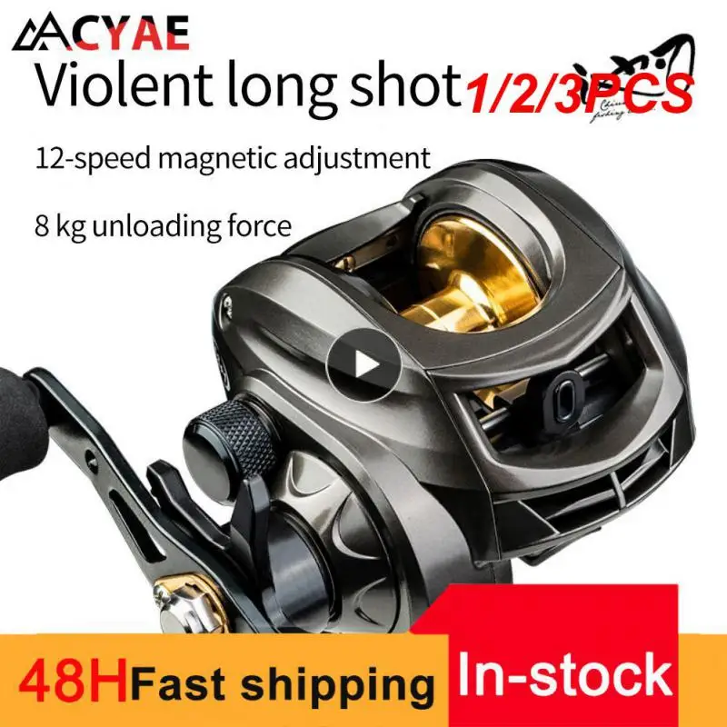 

1/2/3PCS High Speed Baitcasting Reel Casting Fishing Reel 8KG Max Drag Carp Fishing Tackle Metal Spool+Glasses