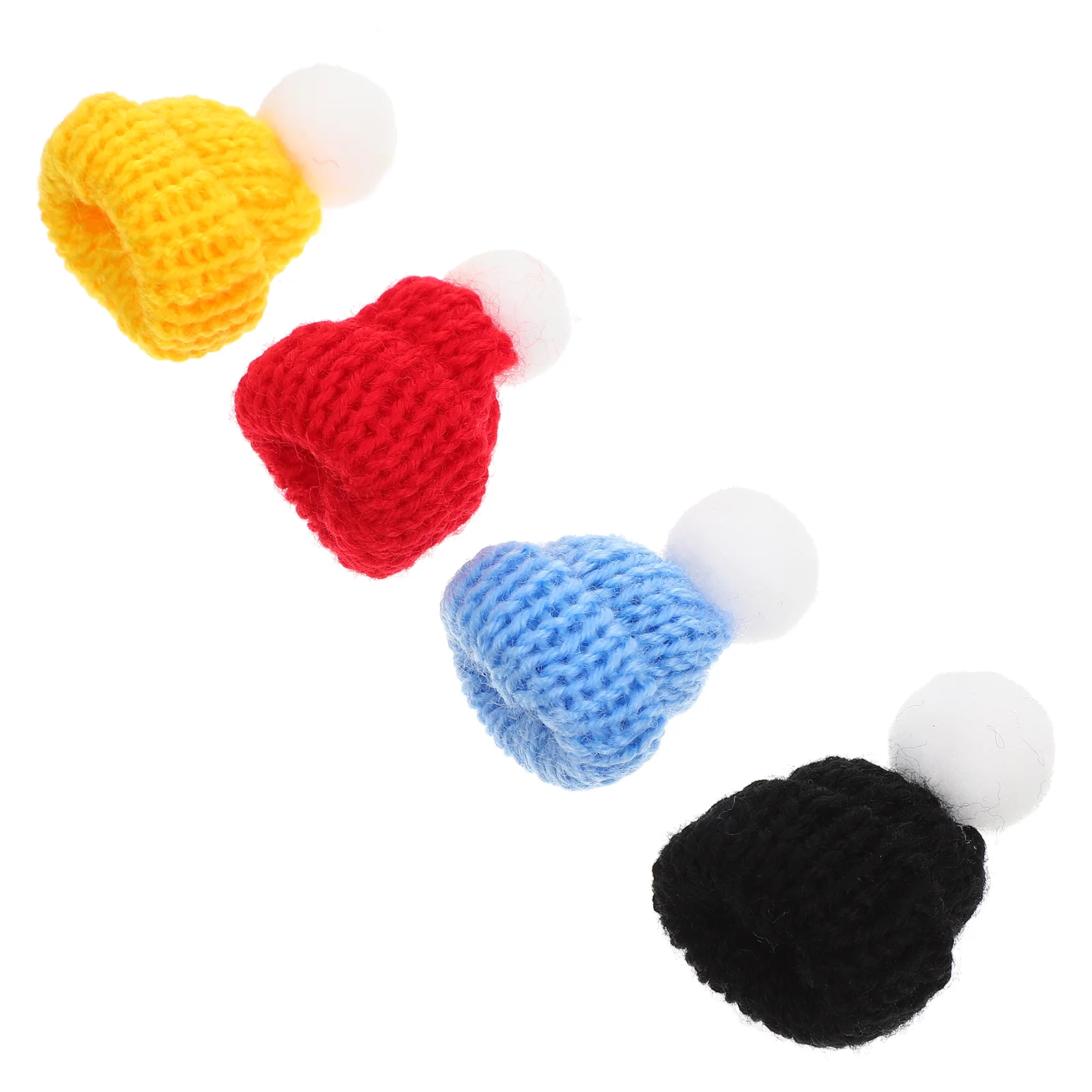 

4 Pcs Models Beanie Mini Hat Ornaments House Craft Hats Decors Decorative Knitted Knitting