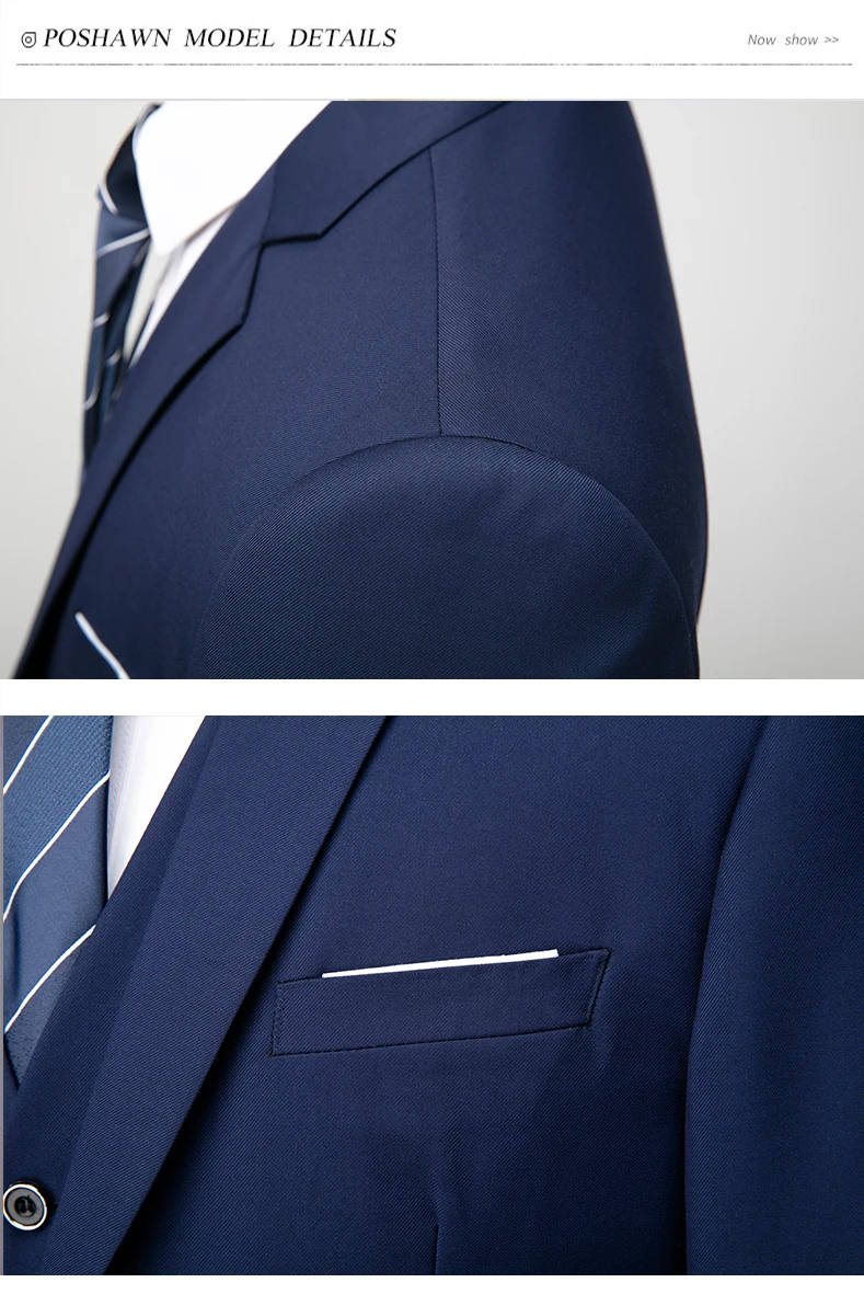 M-6XL 15 Colors ( Jacket+Vest+Pants ) Formal Business Office Men's Suits Groom Wedding Dress Party Dress Solid Color Suit 30 S78fe1f5156f24ab59c3c31b4fbb9ef7c7