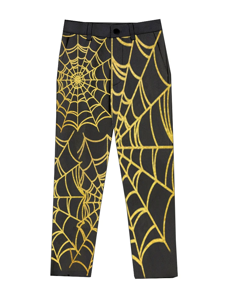 

Spider Web Printed Men's Casual Suit Pants Party Prom Dress Street Fashion Men's Trousers Suit Pants