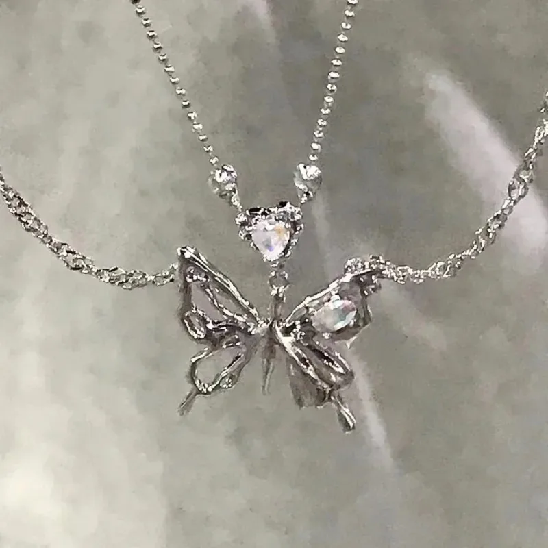 

Женское колье с подвеской-бабочкой Y2K, роскошное ожерелье с подвеской в виде бабочки в стиле панк, сердца, гранж, модные ювелирные украшения, женский подарок 2023