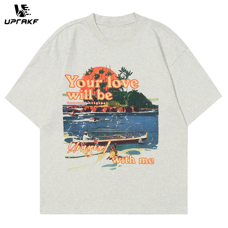 UPRAKF Beautiful Scenery Print T Shirt Loose Summer Streetwear Fashion Casual Top Short Sleeve Pure Cotton
UPRAKF Beautiful Scenery Print T Shirt Loose Summer Streetwear Fashion Casual Top Short Sleeve Pure Cotton