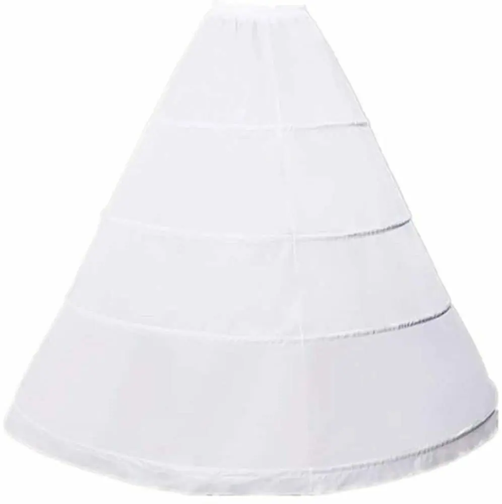 

Женская Нижняя юбка с 4 кольцами, трапециевидная юбка до пола в стиле кринолин для свадебного бального платья, белое свадебное платье