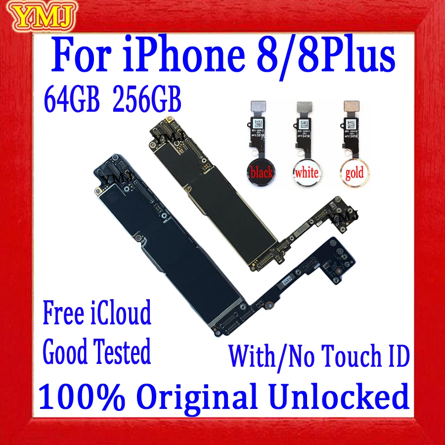 64GB 256GB For IPhone 8 8 Plus motherboard with/no Touch ID mainboard for iphone 8 8P logic board Tested Good Support ios update
64GB 256GB For IPhone 8 8 Plus motherboard with/no Touch ID mainboard for iphone 8 8P logic board Tested Good Support ios update