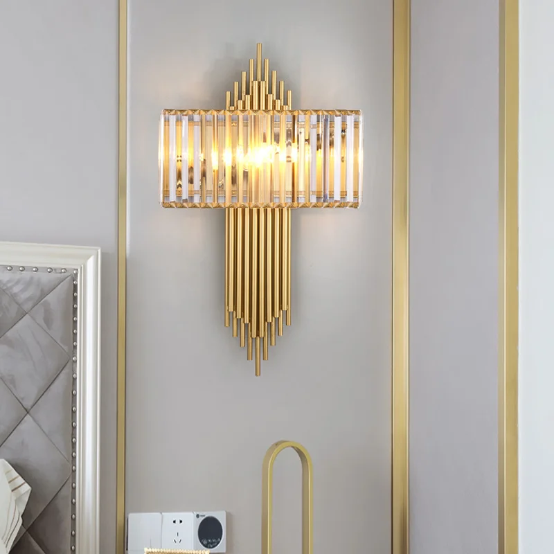 Wall Gold Lamp Crystal Hotel Metal Strips Nordic Corridor Entrance Bedroom Bedside Lamp Living Room Background Wall Lamp
Wall Gold Lamp Crystal Hotel Metal Strips Nordic Corridor Entrance Bedroom Bedside Lamp Living Room Background Wall Lamp