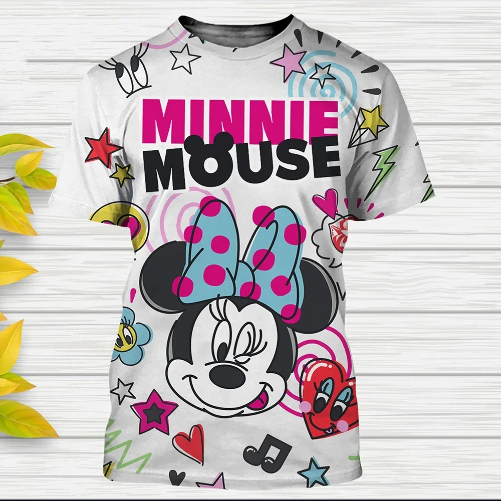 

Disney T-Shirts Minnie Mouse Mickey Cartoon Anime 3D Print Streetwear Men Women Fashion Oversized T Shirt Kids Tees Tops Clothes
