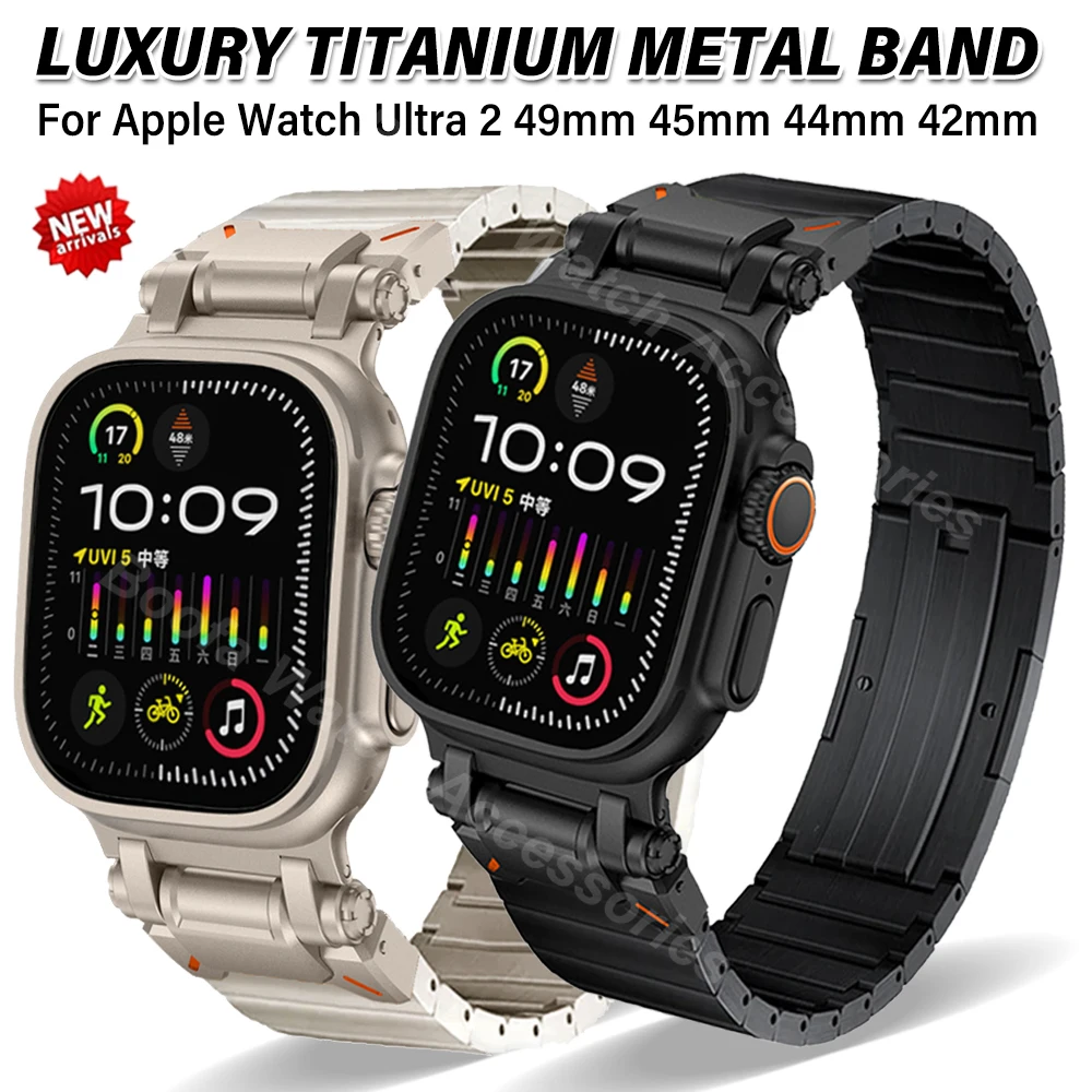 

Ultra Titanium Band for Apple Watch Ultra 2 49mm 9 8 7 45mm 42mm 44mm Metal Bracelet for IWatch Series 6 5 4 3 2 SE Strap Correa