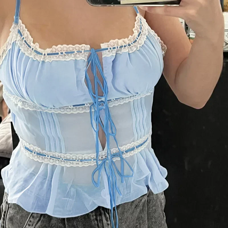 2024 Instagram New Cute Summer Semi Transparent Chiffon Vest and y2k Slim Fit Spicy Girl Lace Top with Ties CSM25YY23692
2024 Instagram New Cute Summer Semi Transparent Chiffon Vest and y2k Slim Fit Spicy Girl Lace Top with Ties CSM25YY23692