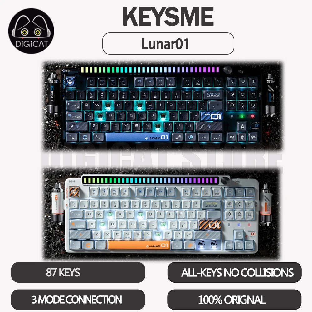 KeysMe Lunar01 Gamer Mechanical Keyboard 87 Key 3 Mode 2.4G/USB/Bluetooth Wireless Keyboard Hot-Swap RGB Backlit Gaming Keyboard
KeysMe Lunar01 Gamer Mechanical Keyboard 87 Key 3 Mode 2.4G/USB/Bluetooth Wireless Keyboard Hot-Swap RGB Backlit Gaming Keyboard