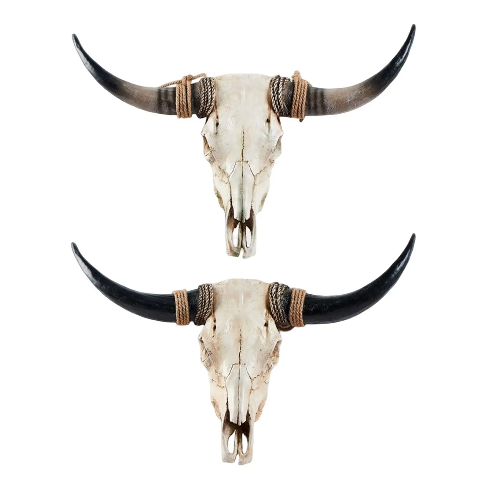 

Rustic Animals Heads Wall Decor Cow Resin Statues Longhorn Cow Skull Wall Sculpture for Fireplace Cabinet Gallery Dining Room