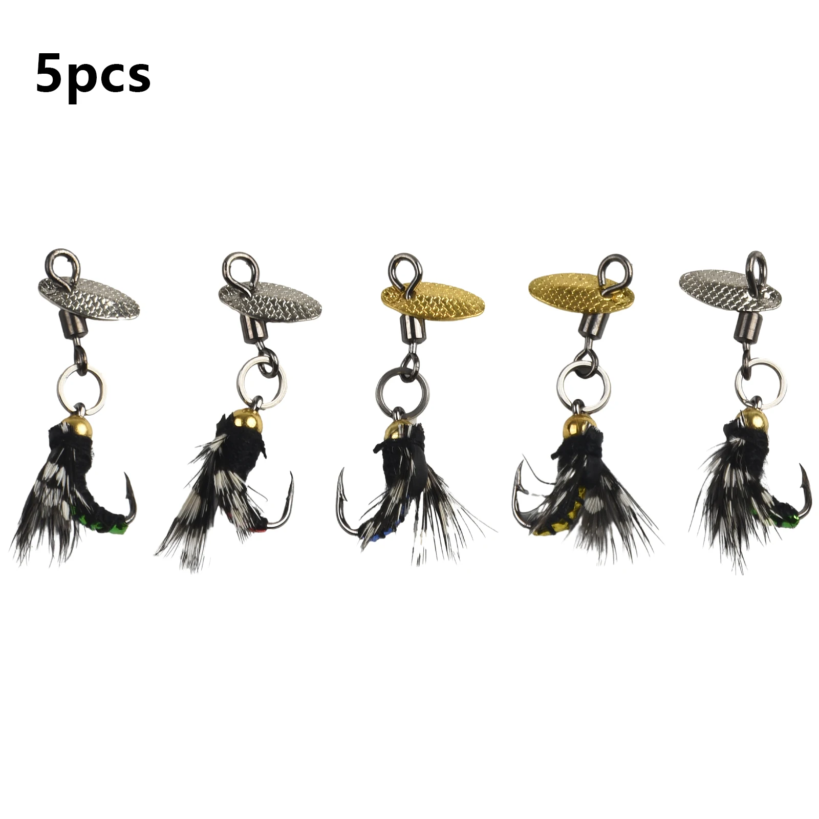 5pcs Feathered Insect Hooks With Sequins Colorful Fly Fishing Lures Fishing Flies With Sequin-Adorned Feather Hooks Fishing Part
5pcs Feathered Insect Hooks With Sequins Colorful Fly Fishing Lures Fishing Flies With Sequin-Adorned Feather Hooks Fishing Part