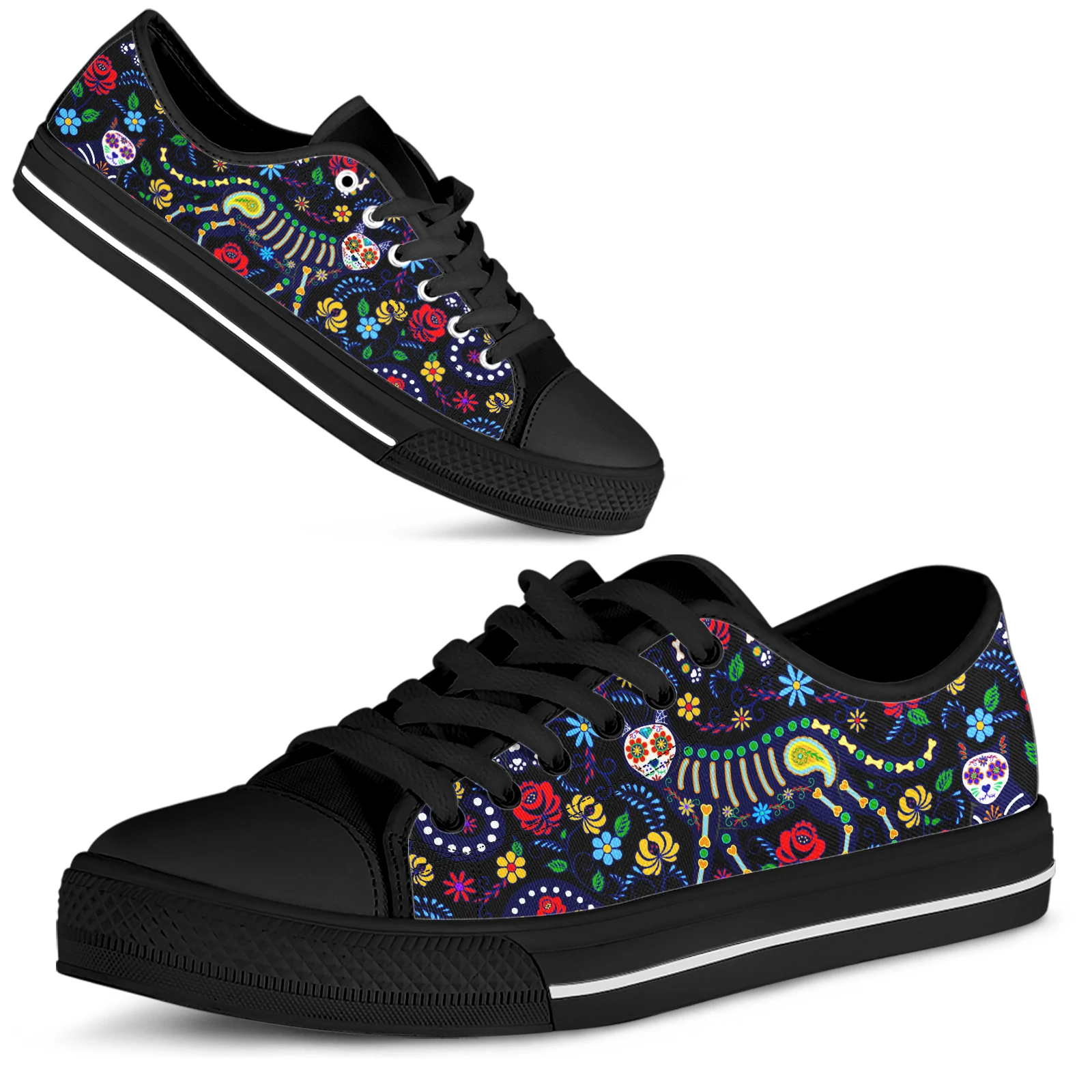 

Женские кроссовки ELVISWORDS с принтом «Мексиканский День мертвых», удобная обувь для ходьбы, с цветочным принтом, в стиле бохо, для девушек, теннисная обувь
