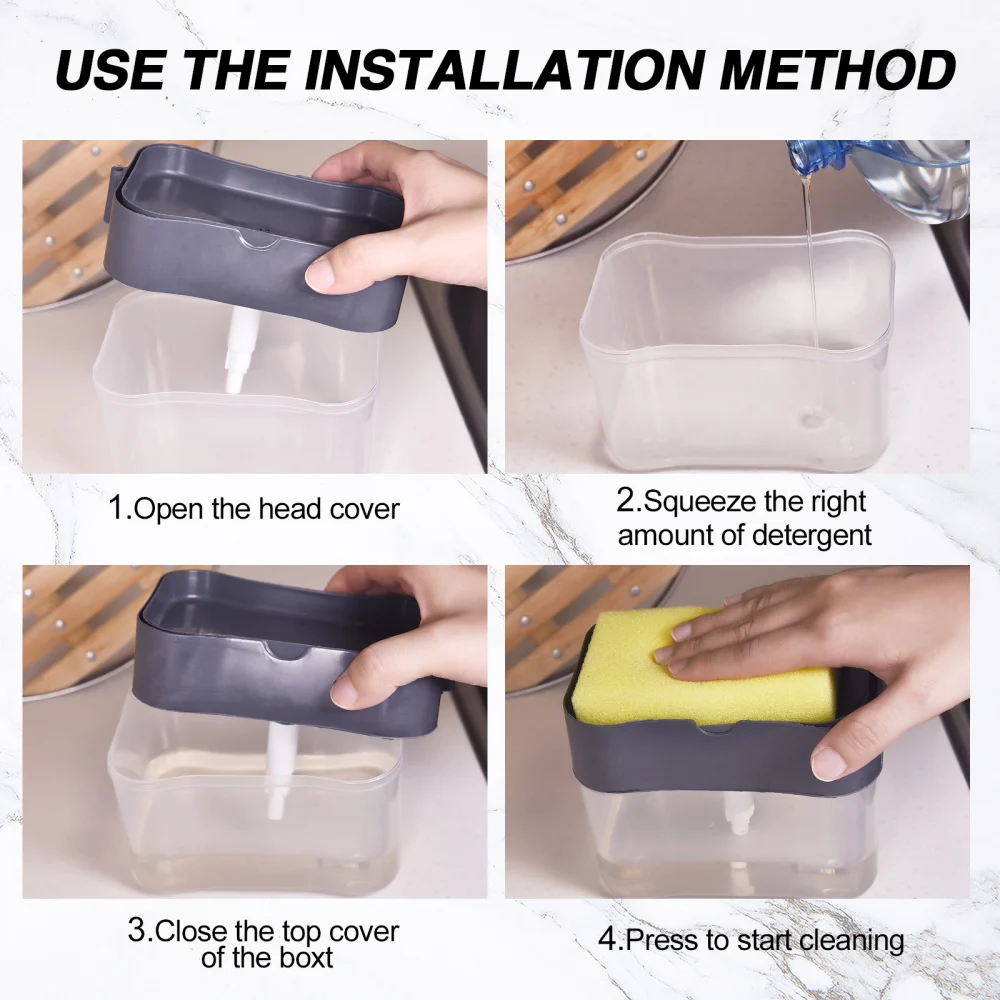 Generic Kitchen Cleaning Liquid Dispenser Manual Push Type Box Dish