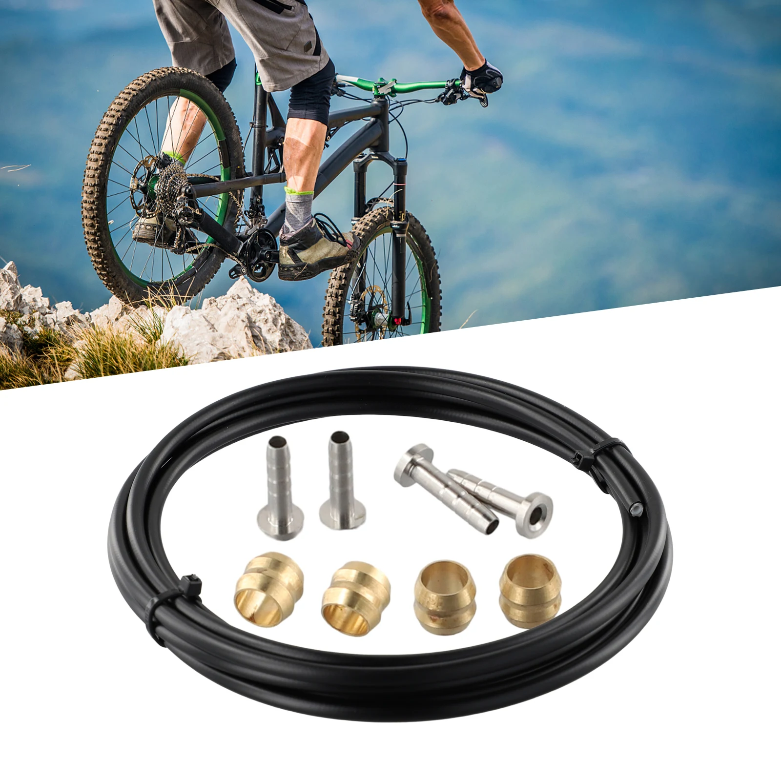 Universal Bike Hydraulic Brake Hose Set 2 5m Length Featuring Golden And Silver Needle Inserts For Shimano Brakes
Universal Bike Hydraulic Brake Hose Set 2 5m Length Featuring Golden And Silver Needle Inserts For Shimano Brakes
