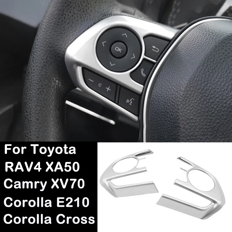 

For Toyota RAV4 XA50 Corolla E210 Camry XV70 Corolla Cross 2019 2020 2021 2022 2023 Car Steering Wheel Button Cover Accessories