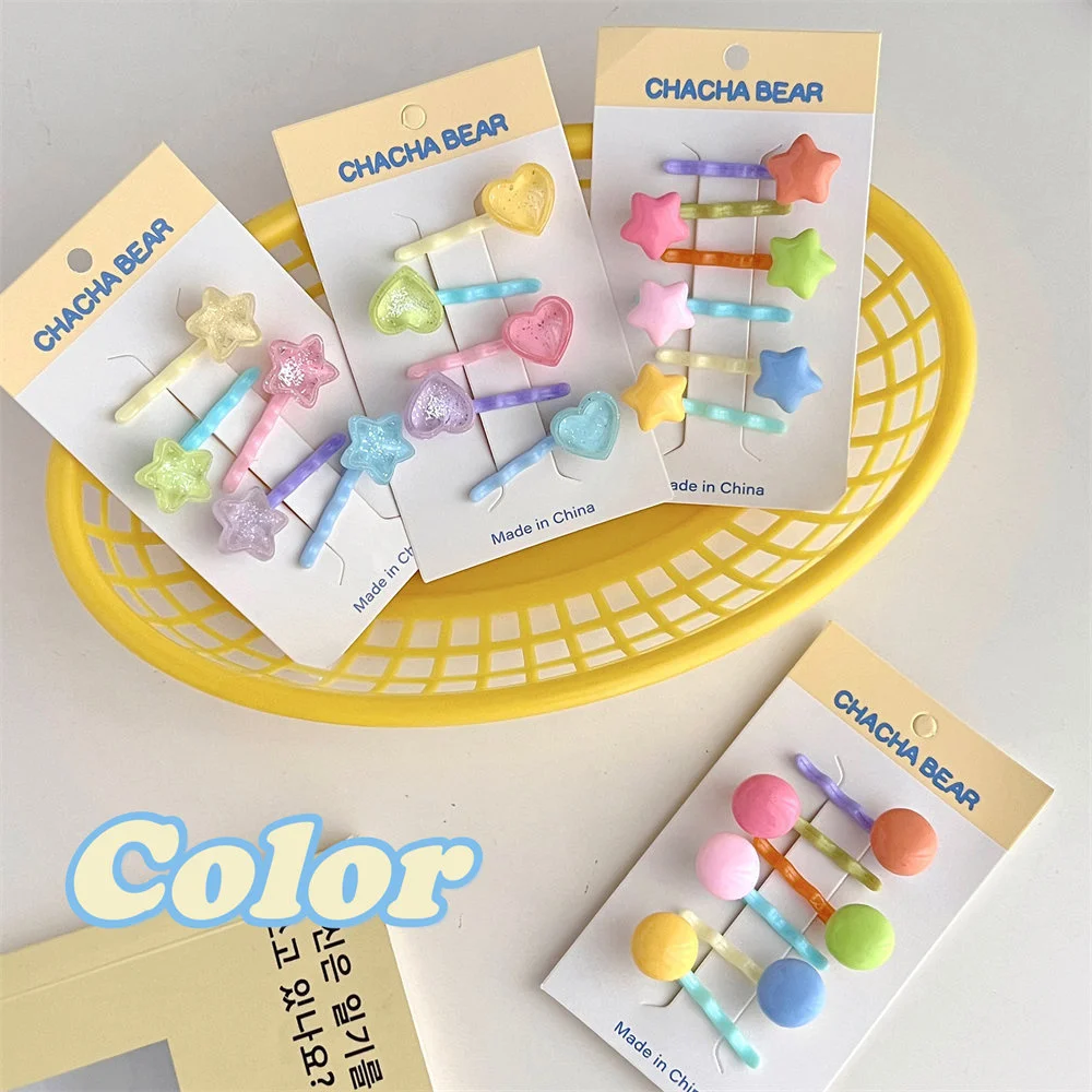 5/6/PCS Set Color Heart Star Ball One Line Hair Clips For Girl Children Cute Kawaii Fairy Simple Hairpin Fashion Accessories
5/6/PCS Set Color Heart Star Ball One Line Hair Clips For Girl Children Cute Kawaii Fairy Simple Hairpin Fashion Accessories
