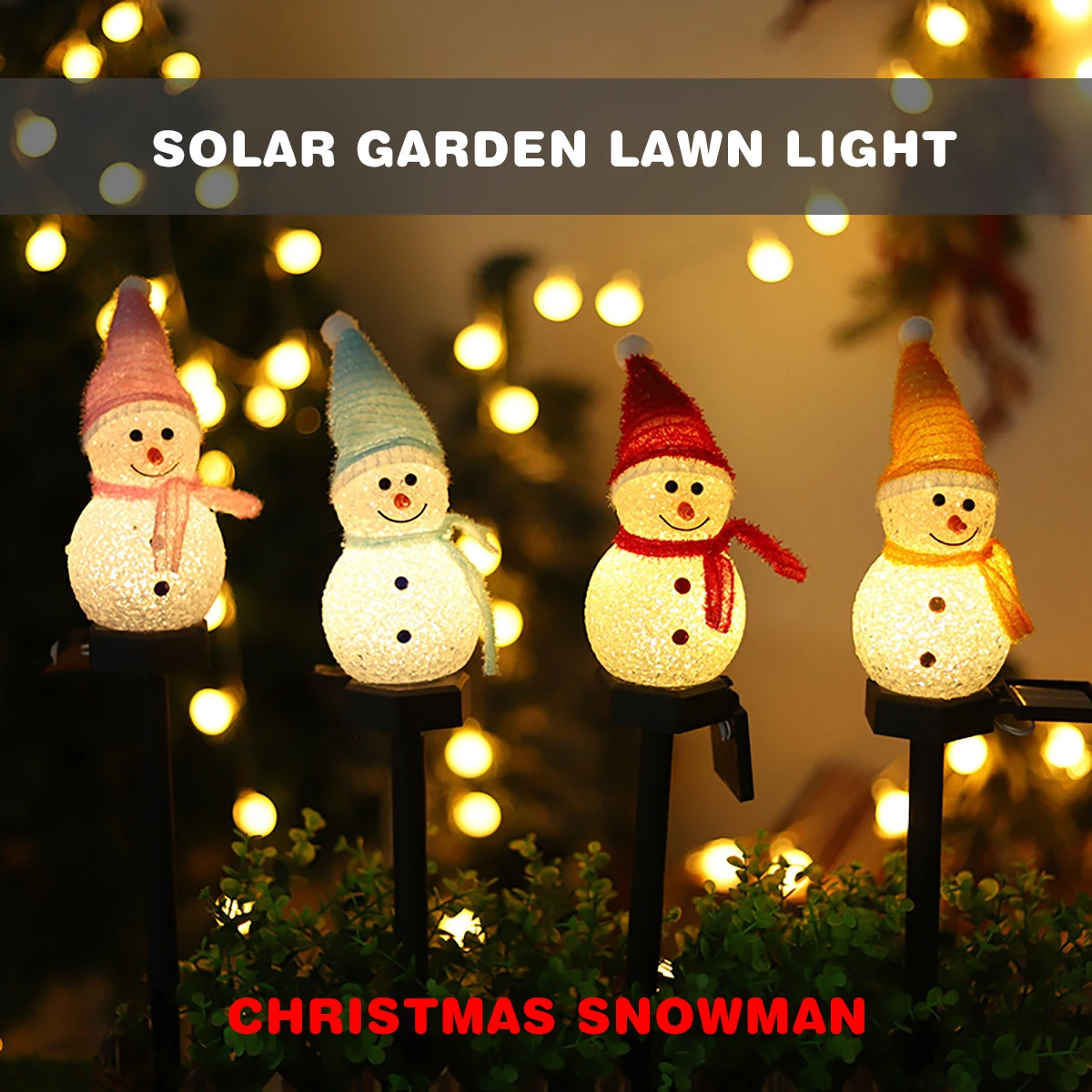 

Snowman Solar Garden Landscape Light Lawn Light Christmas Outdoor Decoration Waterproof Courtyard Atmosphere Ground Plug Lights